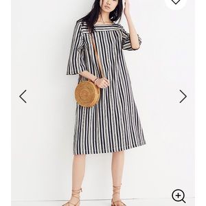 Madewell Square Neck Midi Dress in Evelyn Stripe